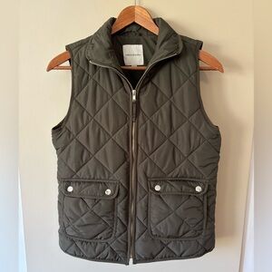 Thread & Supply Dark Green Quilted Vest Size Small
